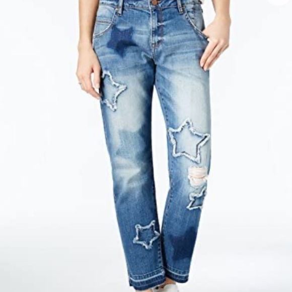 NWT $99 William Rast | Timberlake |Best Friend | Timber | Star Patch Jeans - Picture 2 of 13